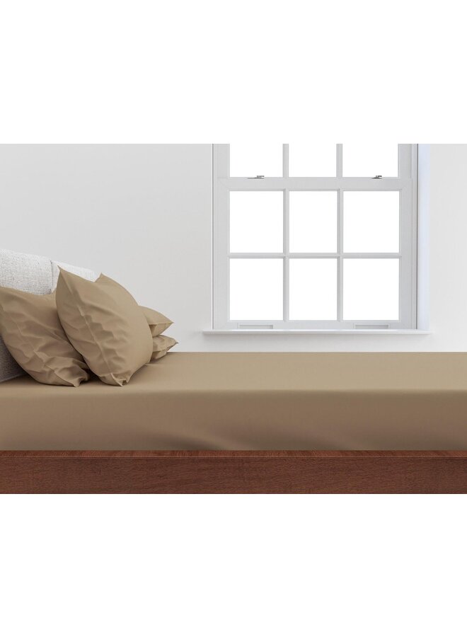 Satinado Hoeslaken Bruin - Katoensatijn