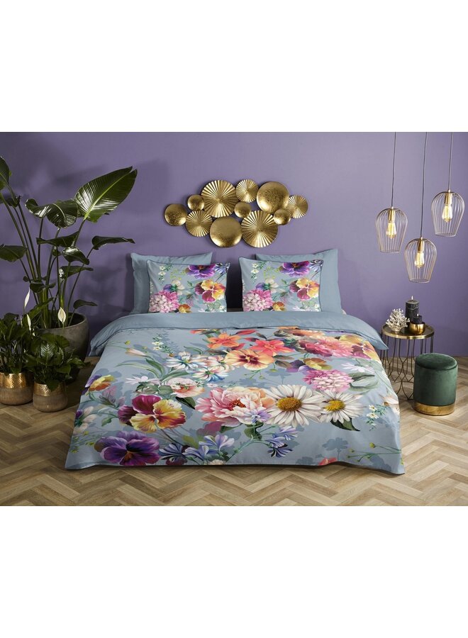 Descanso Dekbedovertrek Novara Grijs - Biologisch Katoensatijn