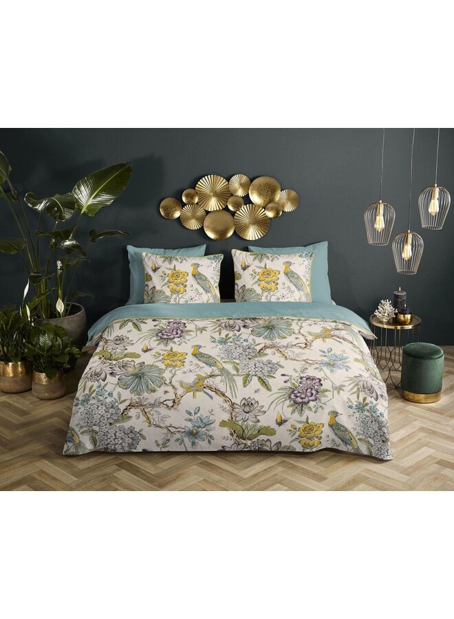 Descanso Dekbedovertrek Wood Multi - Biologisch Katoensatijn