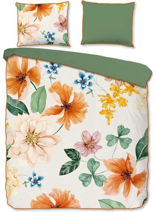 Descanso Dekbedovertrek Annabelle Ecru - Biologisch Katoensatijn