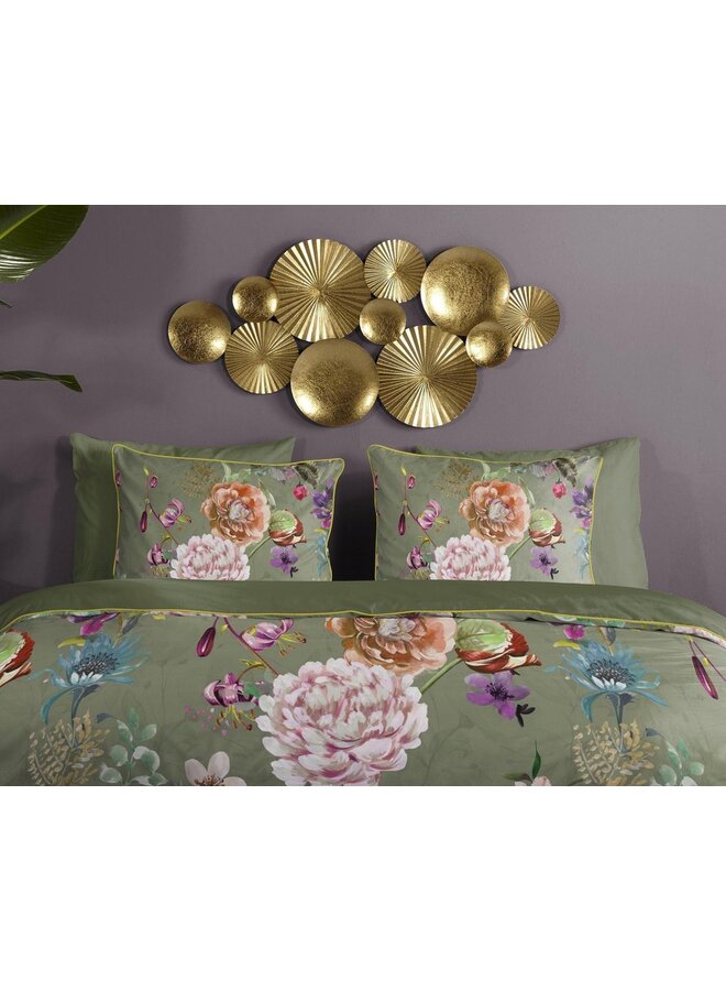 Descanso Dekbedovertrek Parma Olijfgroen - Biologisch Katoensatijn