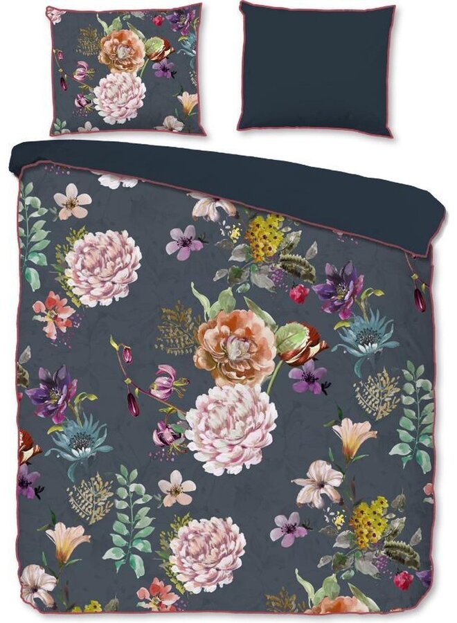 Descanso Dekbedovertrek Parma Antraciet- Biologisch Katoensatijn