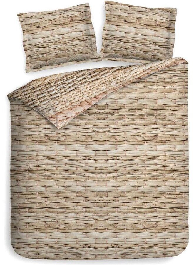 Heckett & Lane Dekbedovertrek Foster Beige - Biologisch Katoensatijn