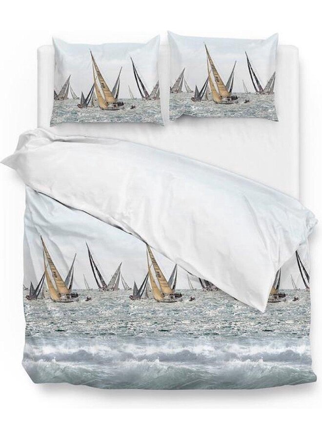 Dekbedovertrek Gunnar Blauw - Katoensatijn PL2