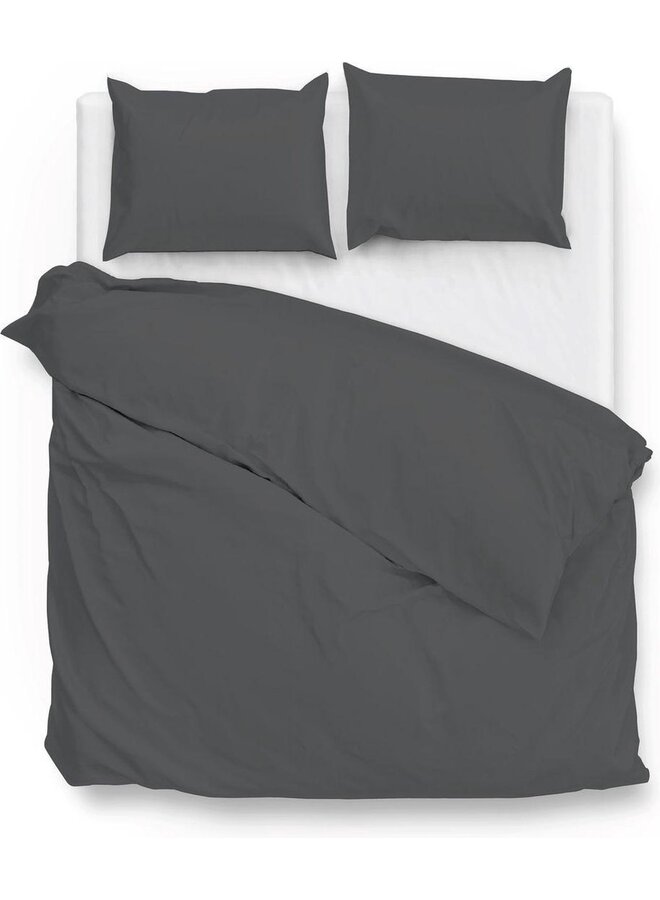 Dekbedovertrek Satinado Antraciet - Katoensatijn