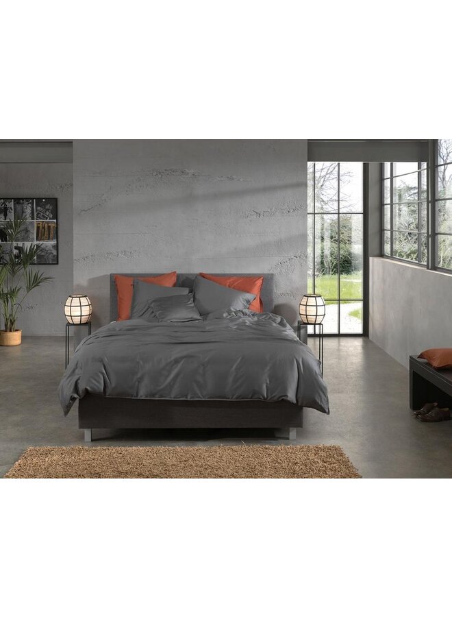 ZO! Home Dekbedovertrek Satinado Antraciet - Katoensatijn