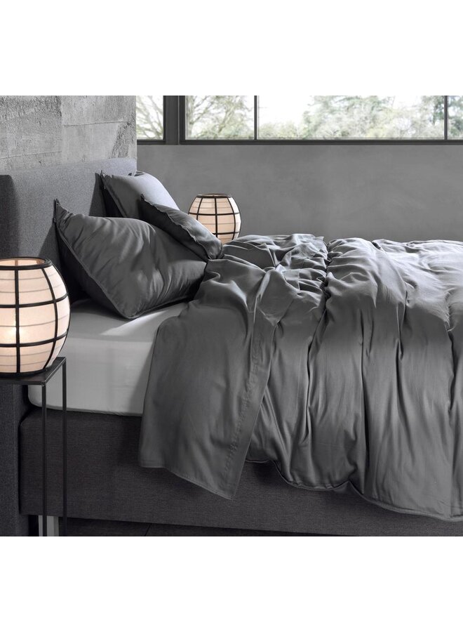ZO! Home Dekbedovertrek Satinado Antraciet - Katoensatijn