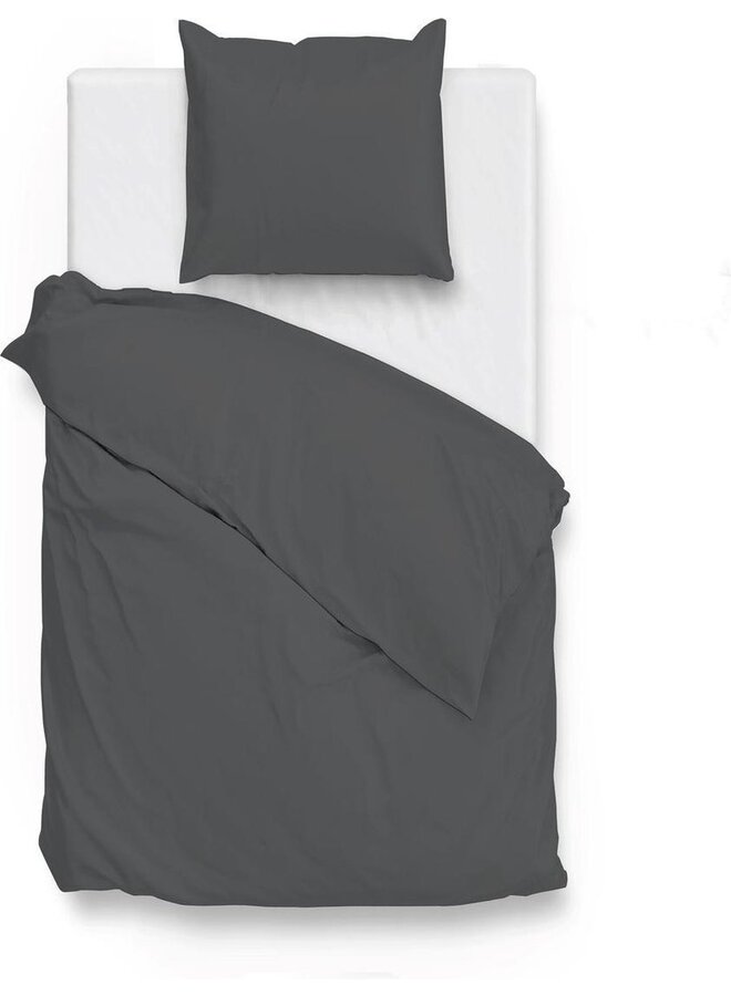 ZO! Home Dekbedovertrek Satinado Antraciet - Katoensatijn