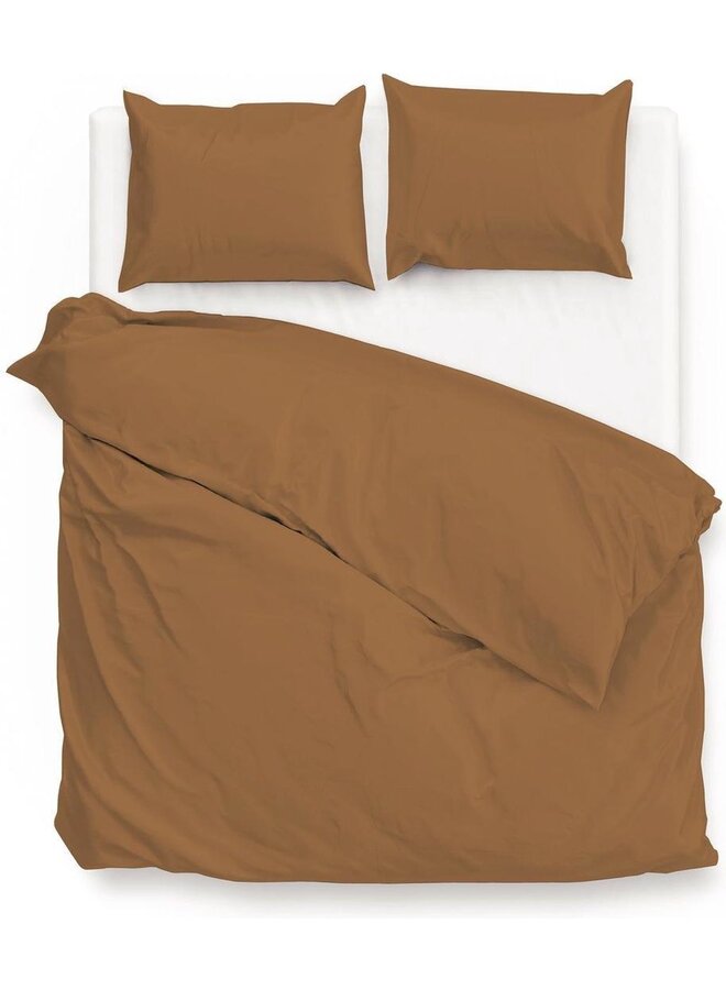 ZO! Home Dekbedovertrek Satinado Bruin - Katoensatijn
