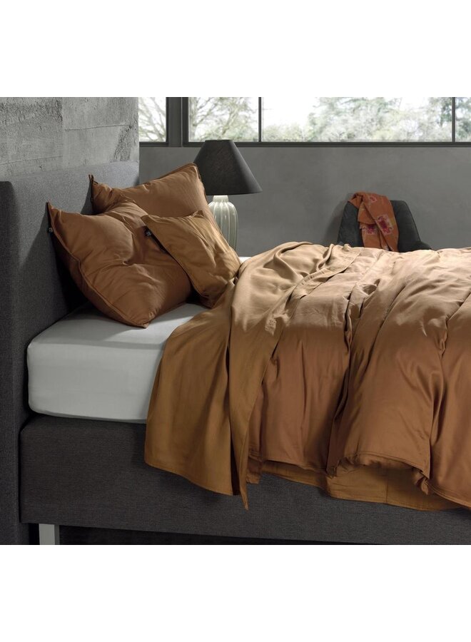 ZO! Home Dekbedovertrek Satinado Bruin - Katoensatijn