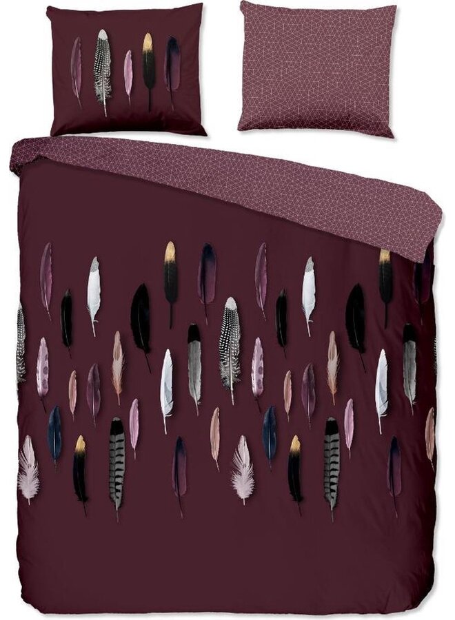 Dekbedovertrek Feathers Bordeaux - Katoen
