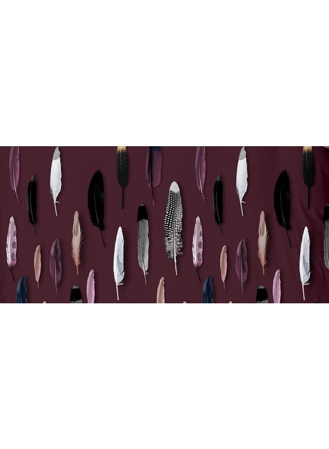 Good Morning Dekbedovertrek Feathers Bordeaux - Katoen