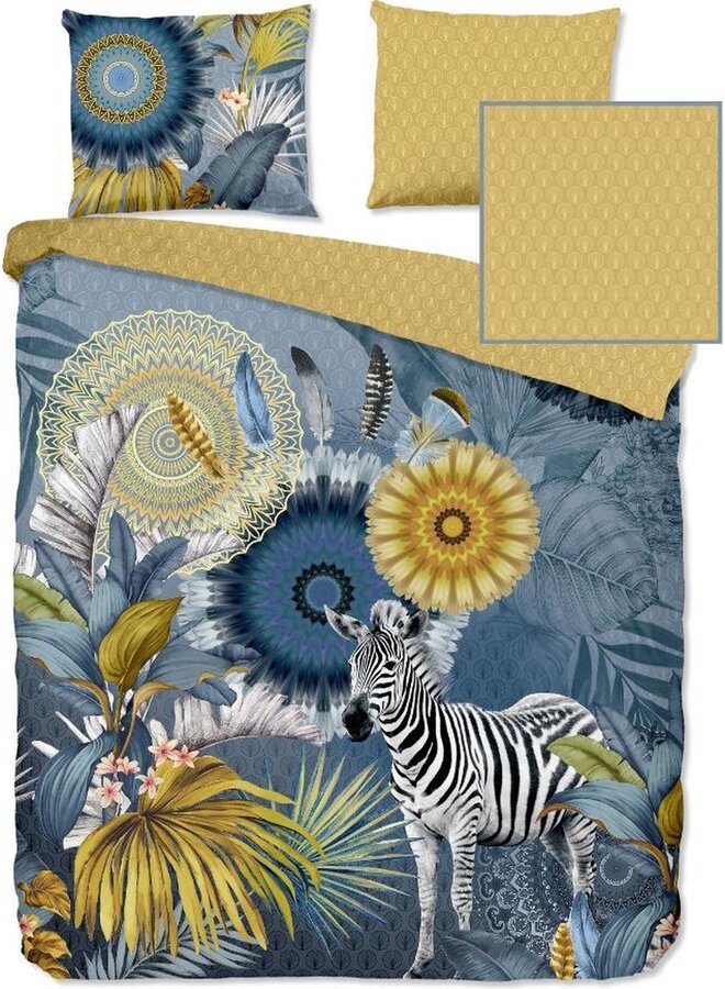 HIP Dekbedovertrek Laska Blauw - Katoensatijn