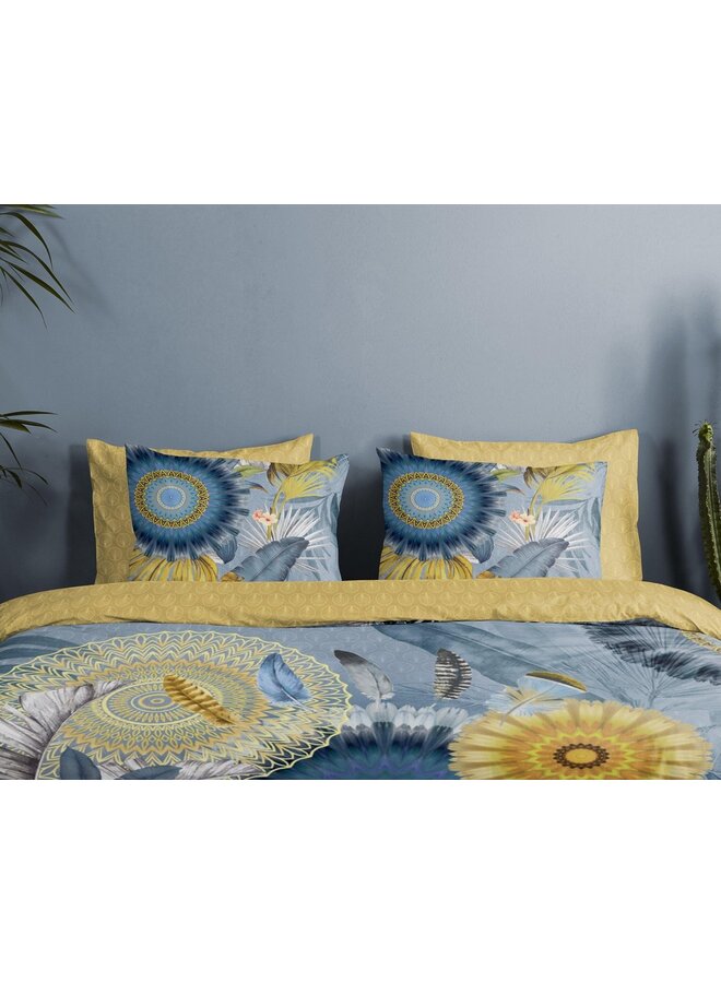 HIP Dekbedovertrek Laska Blauw - Katoensatijn