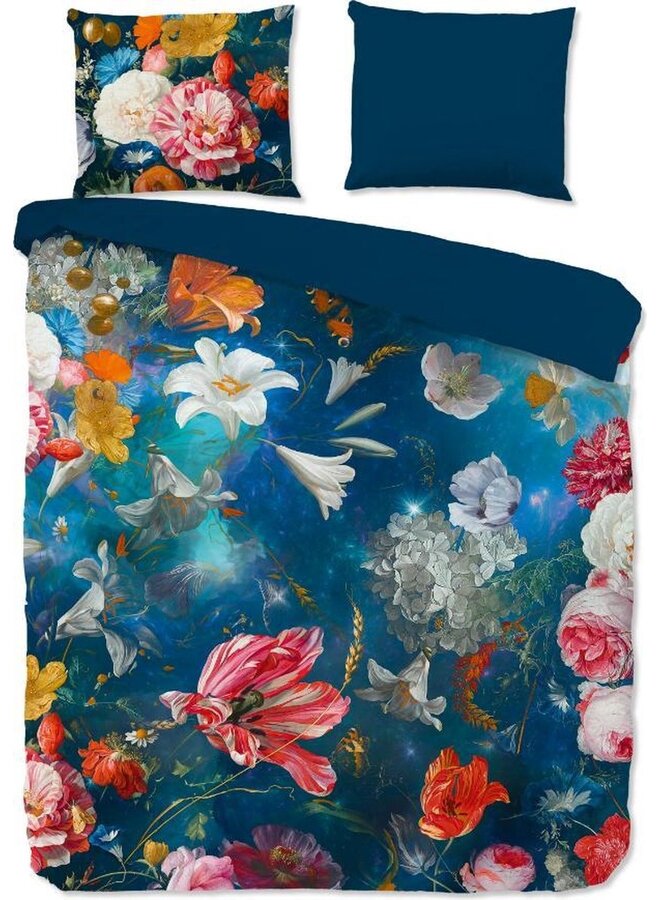 Pure Dekbedovertrek Space Flowers Blauw - Microvezel