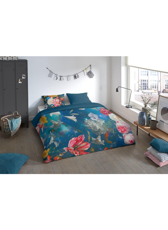 Pure Dekbedovertrek Space Flowers Blauw - Microvezel