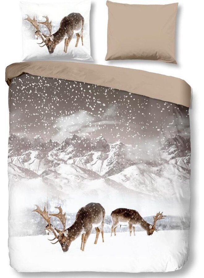 Dekbedovertrek Winter Zand - Flanel PL2