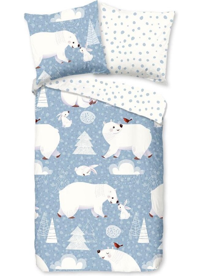 Good Morning Dekbedovertrek Kids Northpole Blauw - Flanel