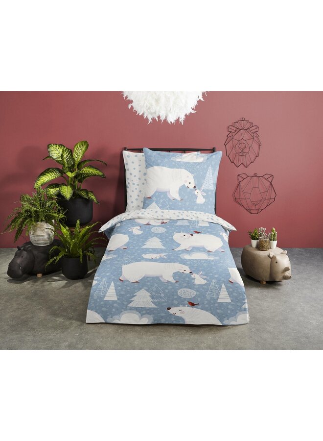 Good Morning Dekbedovertrek Kids Northpole Blauw - Flanel