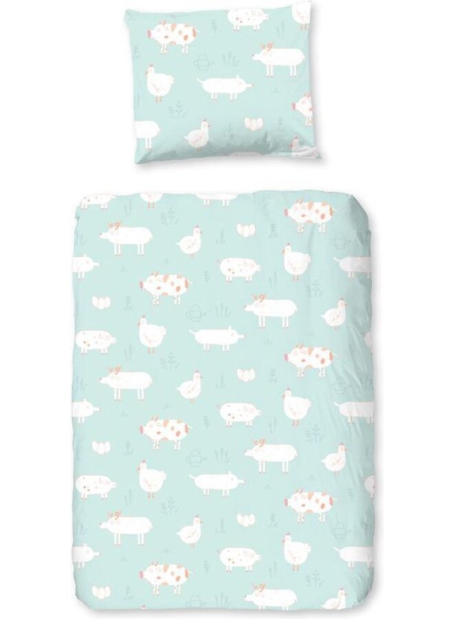 Dekbedovertrek Kids Petting Zoo Mint - Katoen PL3