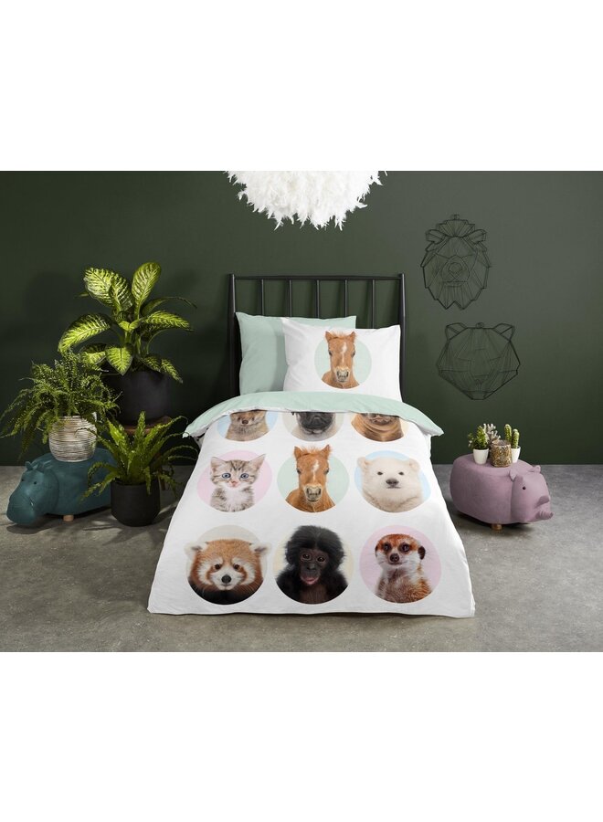 Good Morning Dekbedovertrek Kids Young Animals Multi - Katoen