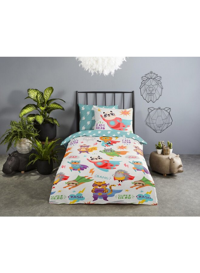 Good Morning Dekbedovertrek Kids Superhero Multi - Katoen
