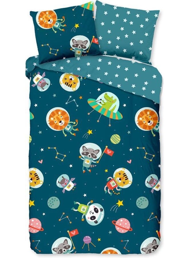 Dekbedovertrek Kids Spacy Petrol - Katoen PL3