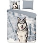 Good Morning Dekbedovertrek Husky Grijs - Flanel