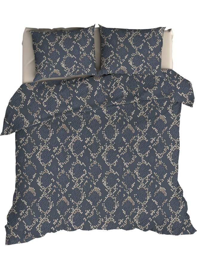 Dekbedovertrek Bormio Blauw/Grijs - Flanel PL3