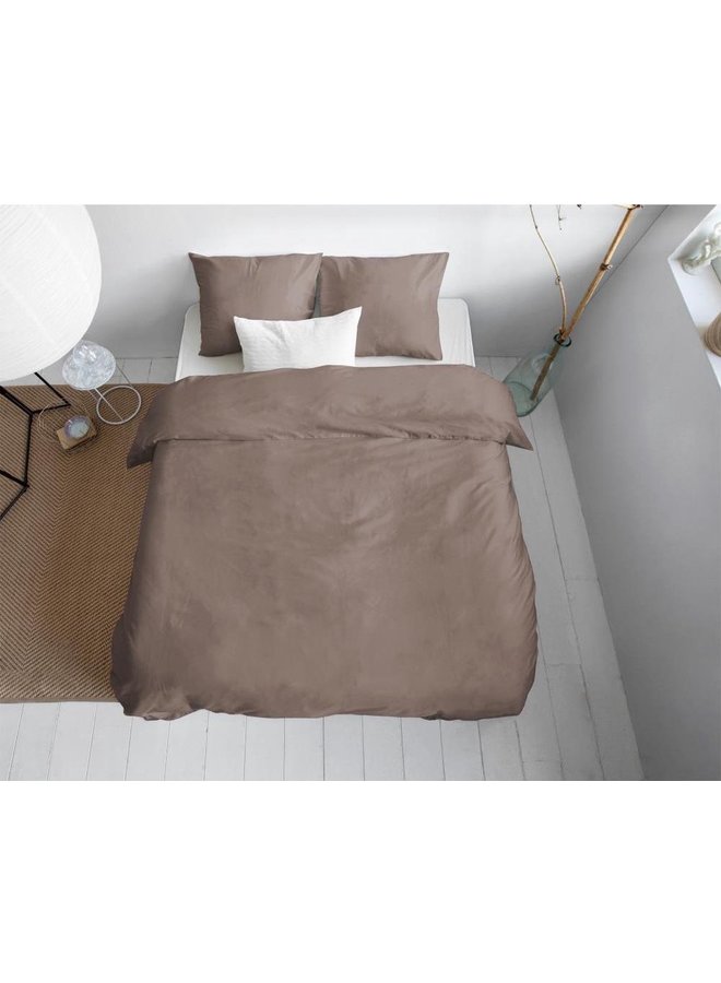 Primaviera Deluxe Dekbedovertrek Uni Taupe - Katoensatijn
