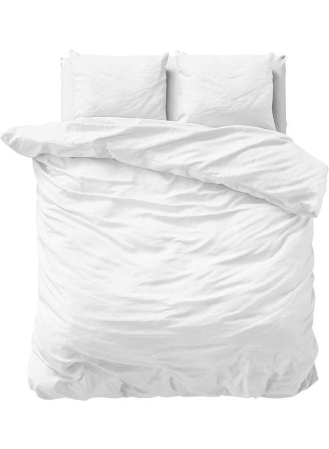 Dekbedovertrek Uni Wit - Katoensatijn PL1