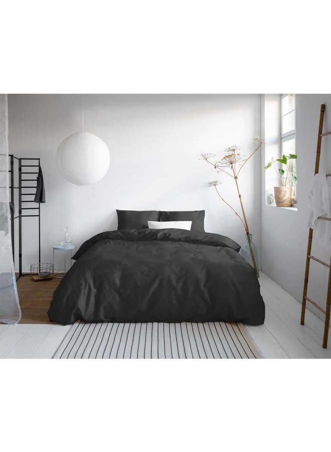 Primaviera Deluxe Dekbedovertrek Uni Zwart - Katoensatijn