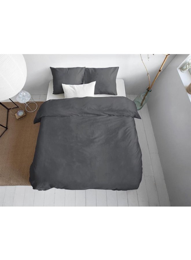 Primaviera Deluxe Dekbedovertrek Uni Antraciet - Katoensatijn