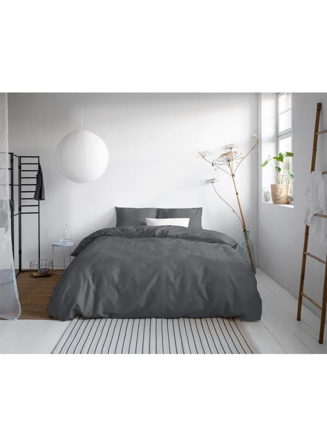 Primaviera Deluxe Dekbedovertrek Uni Antraciet - Katoensatijn