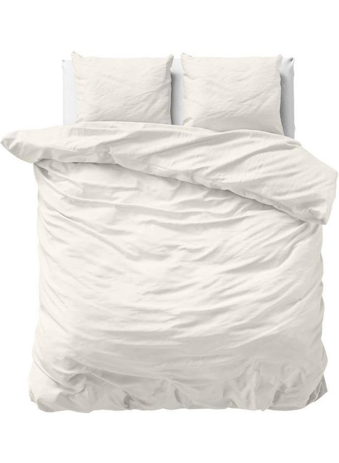 Dekbedovertrek Uni Ivoor - Katoensatijn PL1