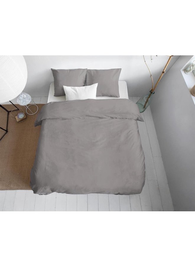 Primaviera Deluxe Dekbedovertrek Uni Grijs - Katoensatijn