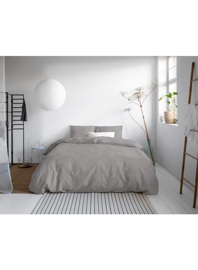 Primaviera Deluxe Dekbedovertrek Uni Grijs - Katoensatijn