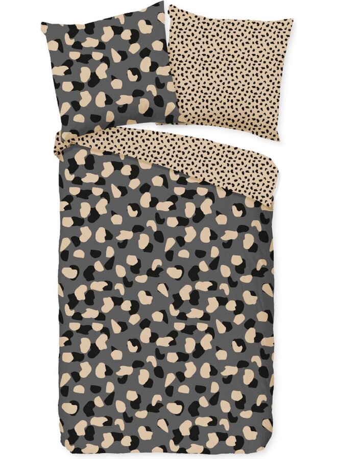Good Morning Dekbedovertrek Spotted Grijs - Katoen