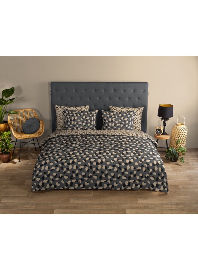 Good Morning Dekbedovertrek Spotted Grijs - Katoen