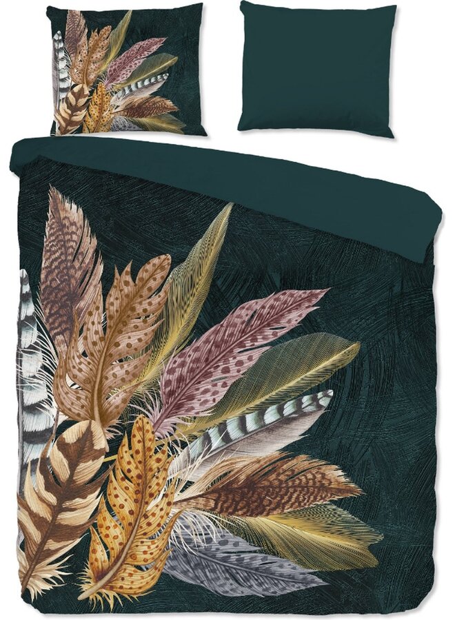 Good Morning Soft Feathers Donker Groen - Katoen