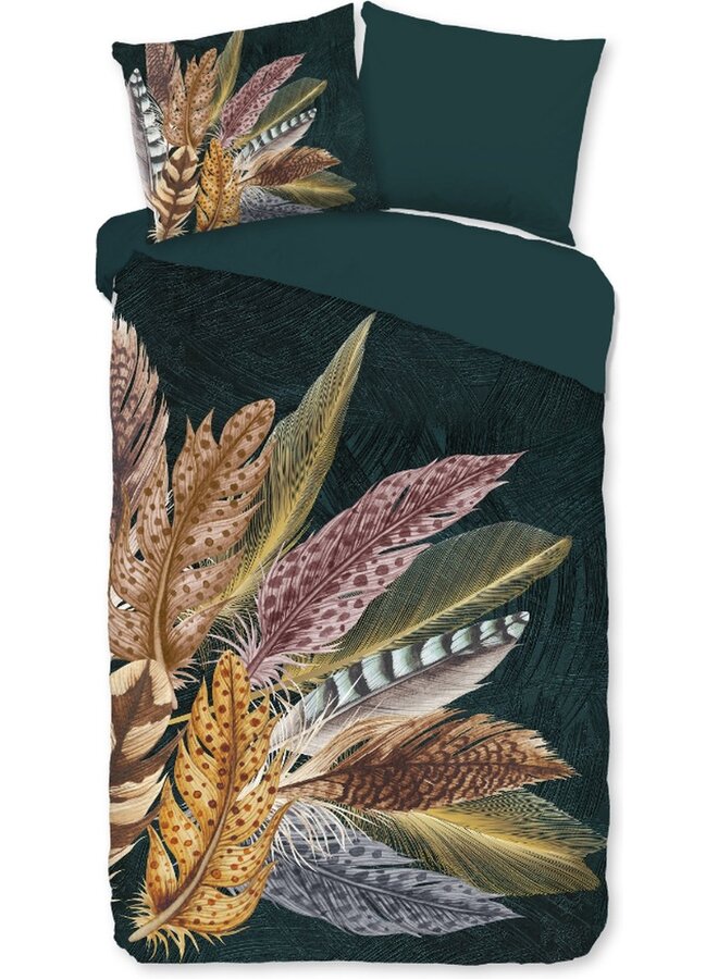 Good Morning Soft Feathers Donker Groen - Katoen