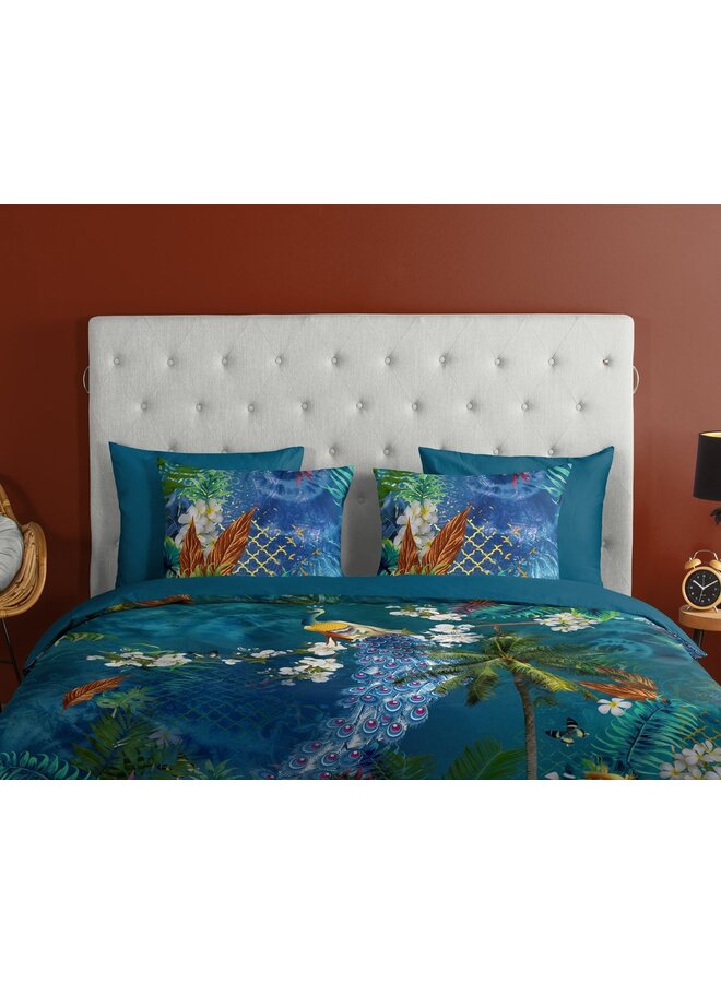 Good Morning Dekbedovertrek Samantha Petrol - Katoen