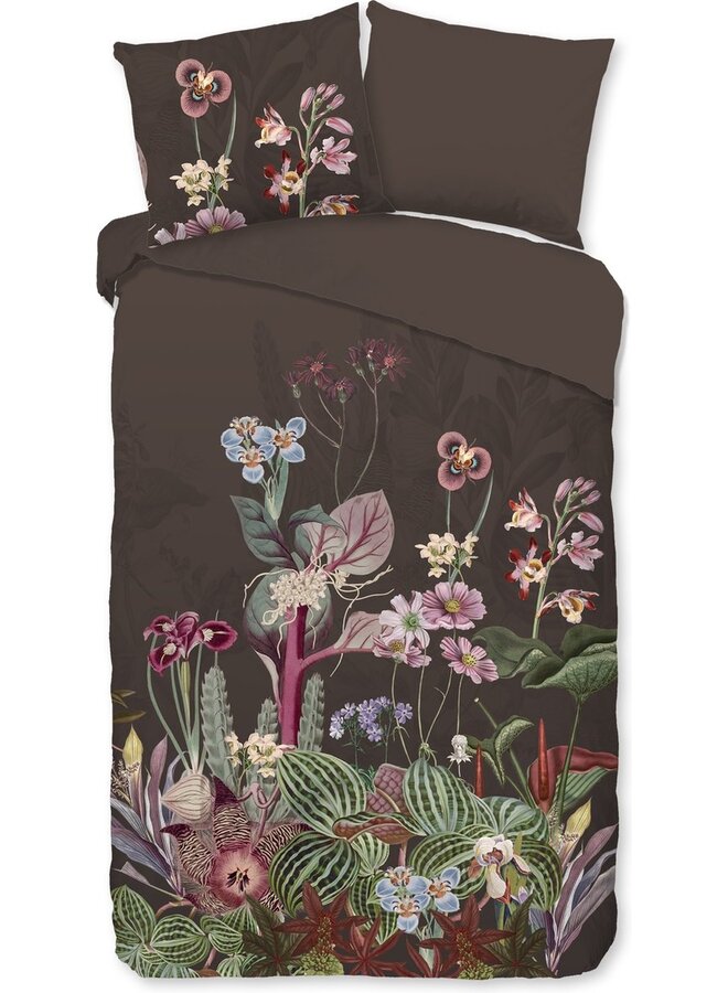 Good Morning Dekbedovertrek Phoebe Bruin - Katoen