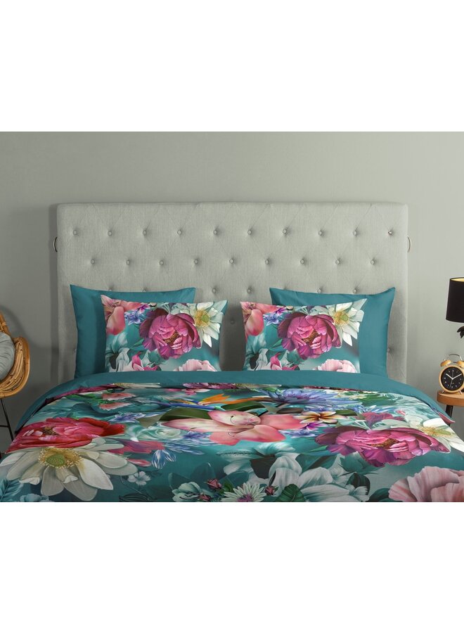 Good Morning Dekbedovertrek Tiandra Petrol - Katoen