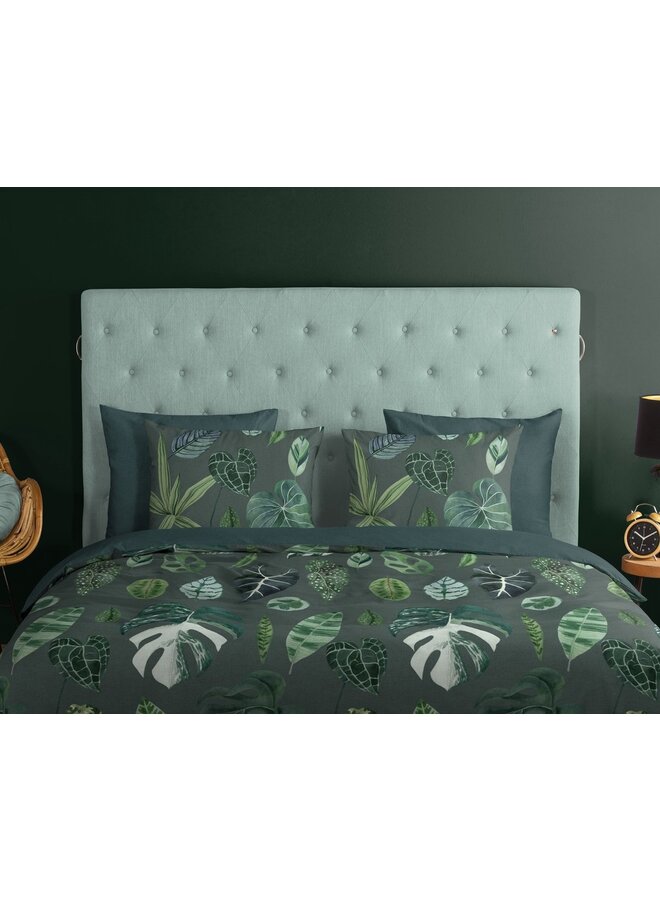 Good Morning Dekbedovertrek Urban Jungle Groen - Katoen