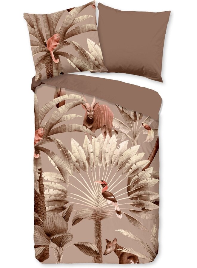 Good Morning Dekbedovertrek Fuji Taupe - Katoen