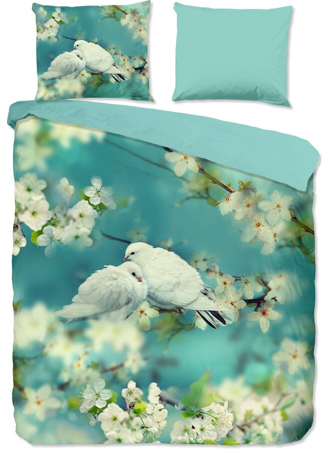 Good Morning Dekbedovertrek Loving Aqua - Katoen
