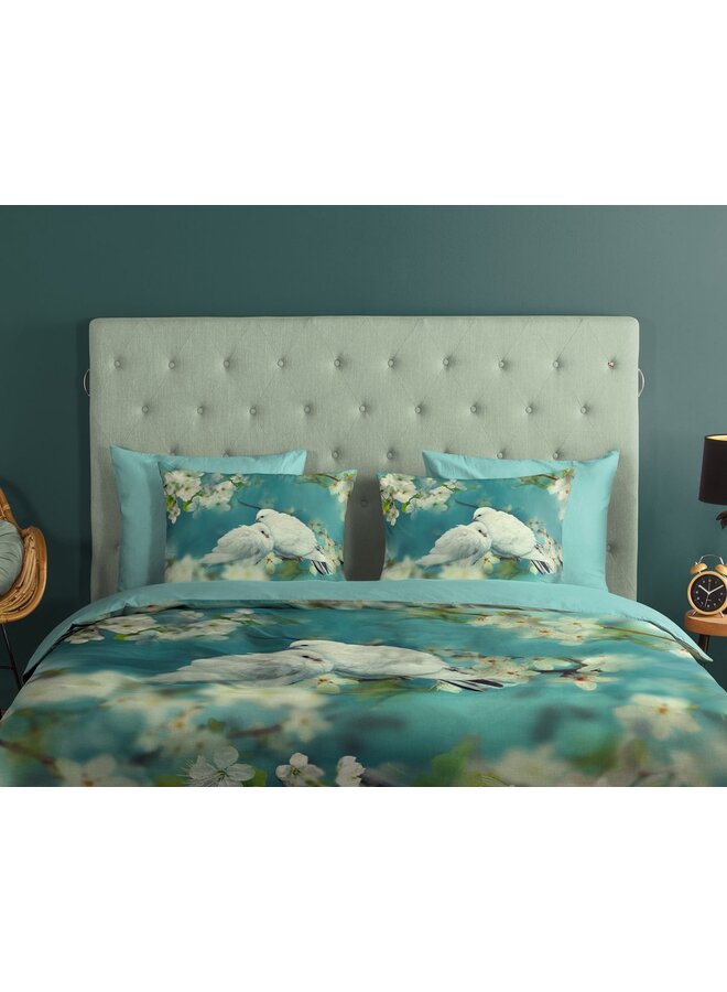 Good Morning Dekbedovertrek Loving Aqua - Katoen