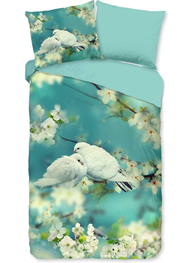 Good Morning Dekbedovertrek Loving Aqua - Katoen