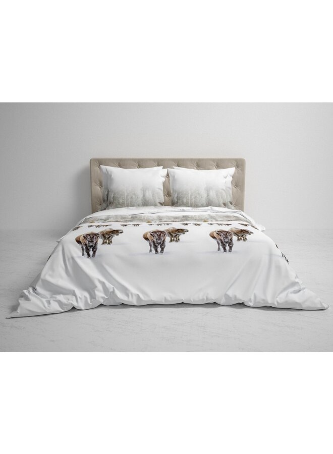 Heckett & Lane Dekbedovertrek Obrien Wit - Flanel